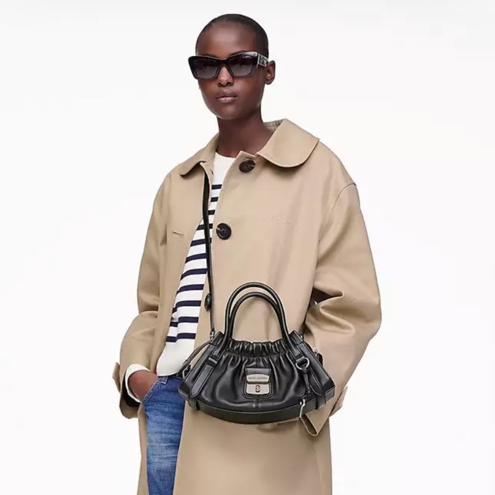 Marc Jacobs THE CRISTINA SMALL SATCHEL Black Leather Satchel crossbody bag